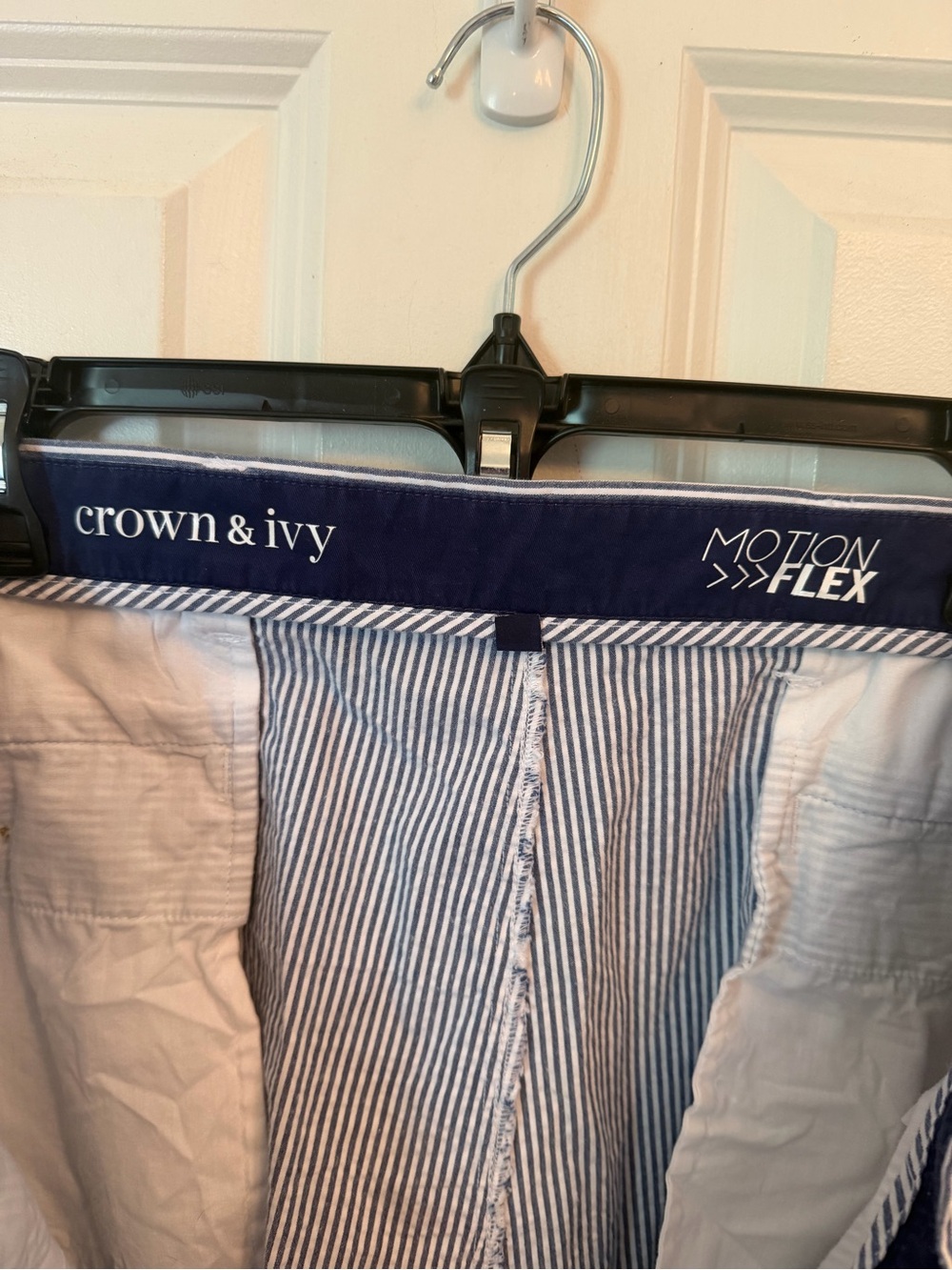 Men's Blue Pinstripe Cotton Shorts - Picture 8 of 10